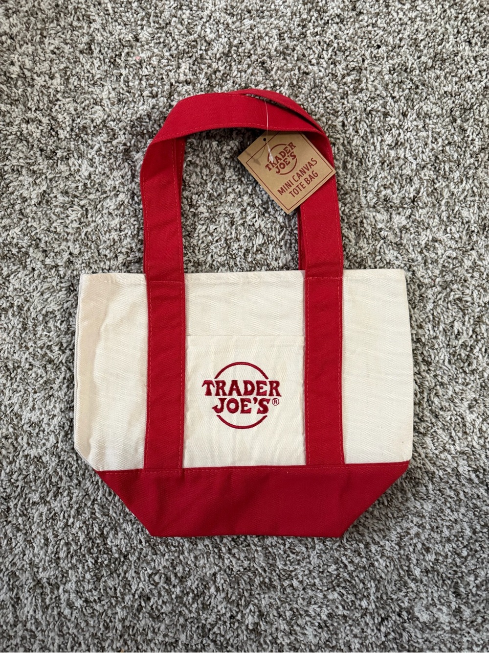 NWT Trader Joe’s mini canvas tote